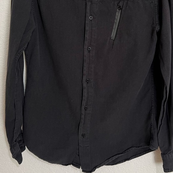 Rock & Republic Black Distressed Casual Button Down Shirt Cotton Small - Picture 4 of 12